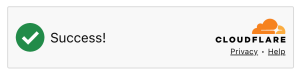 Cloudflare Turnstile SUCCESS Checkbox Badge